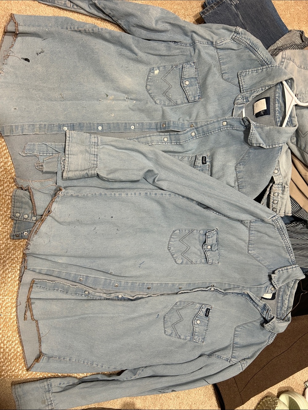 Wrangler Blue Denim Pearl Snap Shirt